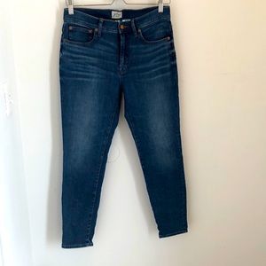 J. Crew 28 9” high rise toothpick Jean.